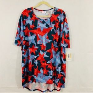 LulaRoe Irma star spangled shirt size L